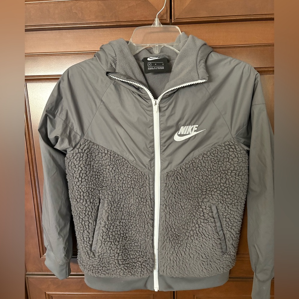 Nike Gray Sherpa-Lined Jacket